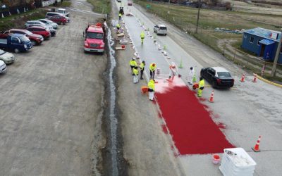 MOP busca dotar de mayor seguridad a los usuarios instalando sello de alta fricción en accesos a Puerto Natales